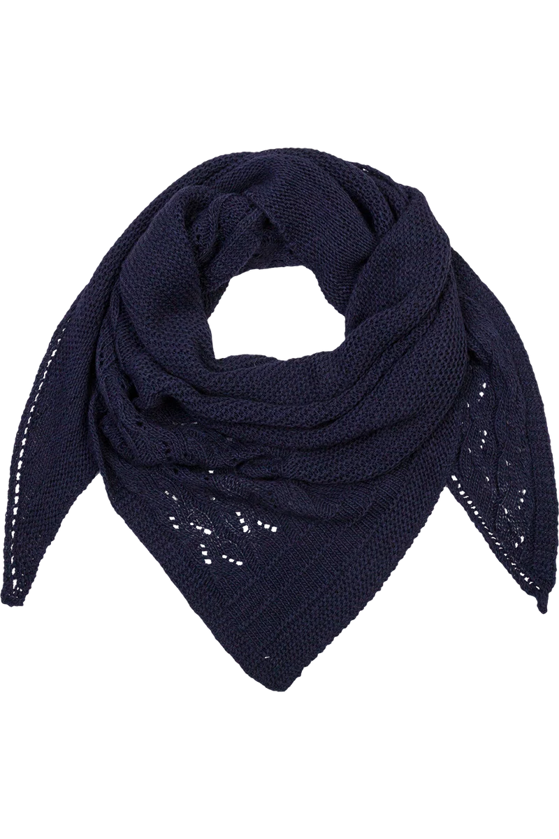 Damen Stricktuch mit Zopfmuster - marine