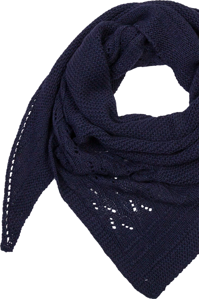 Damen Stricktuch mit Zopfmuster - marine