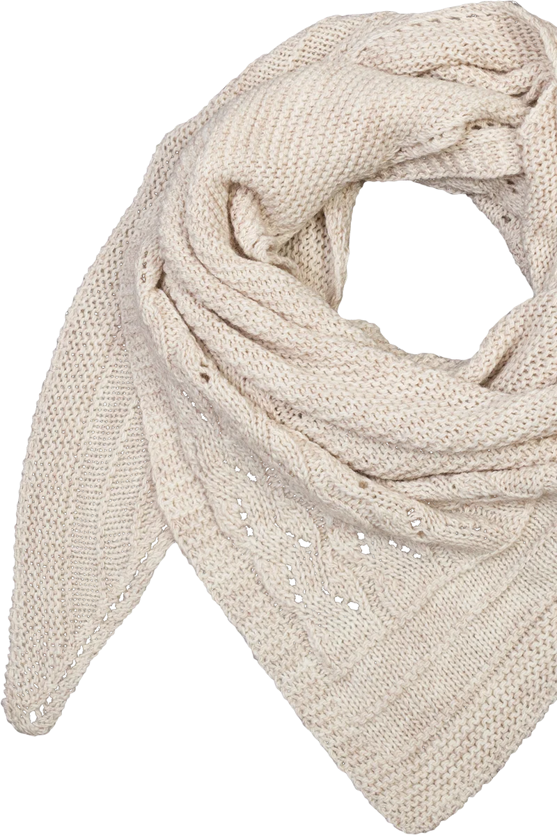 Damen Stricktuch mit Zopfmuster - natur