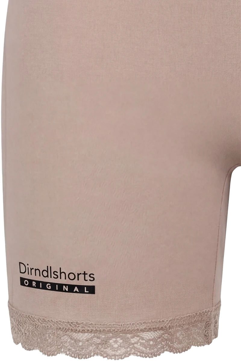 Damen Dirndlshorts mit Spitze - taupe