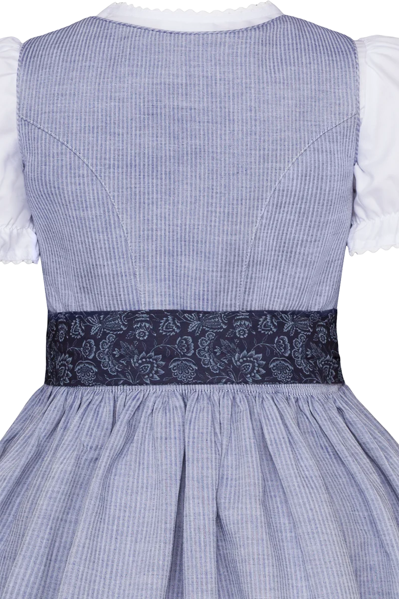 Kinderdirndl mit Streifen, floraler Schürze und Bluse