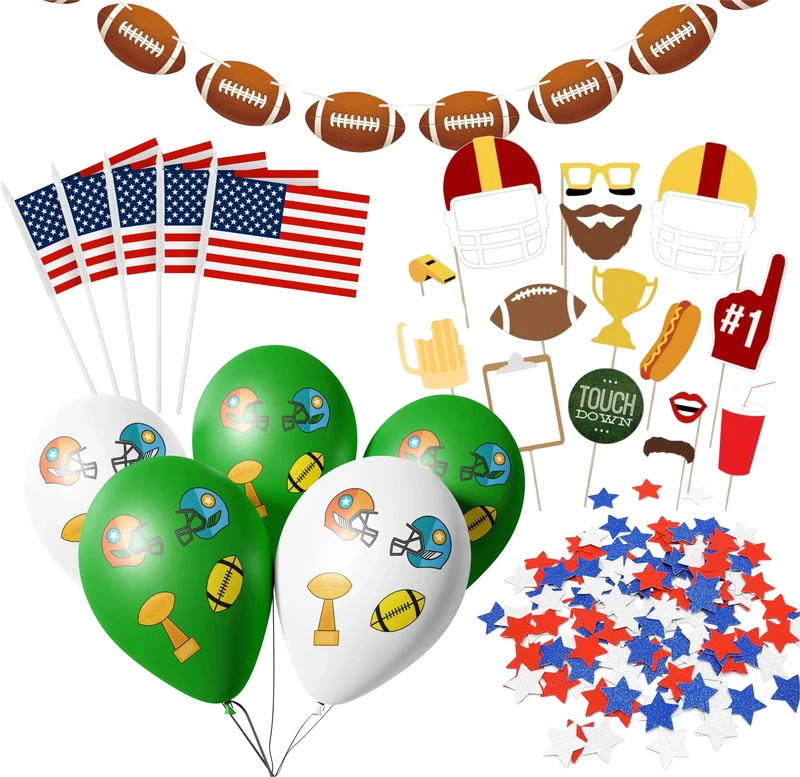 XXL Super Bowl American Football NFL Dekoration Deko Set über 100 Teile, Luftballons, Girlande, Konfetti UVM. (Set XXL)