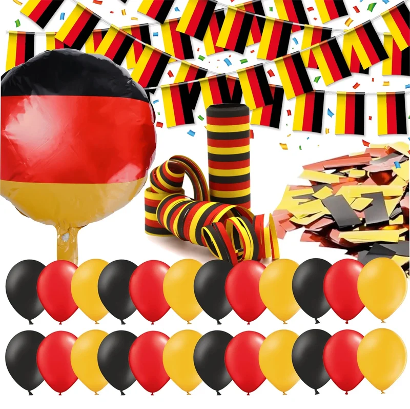 XXL Deutschland Deko Dekoration Set Fanartikel Tischdekoration mit über 50 Teilen für Fußball WM, EM