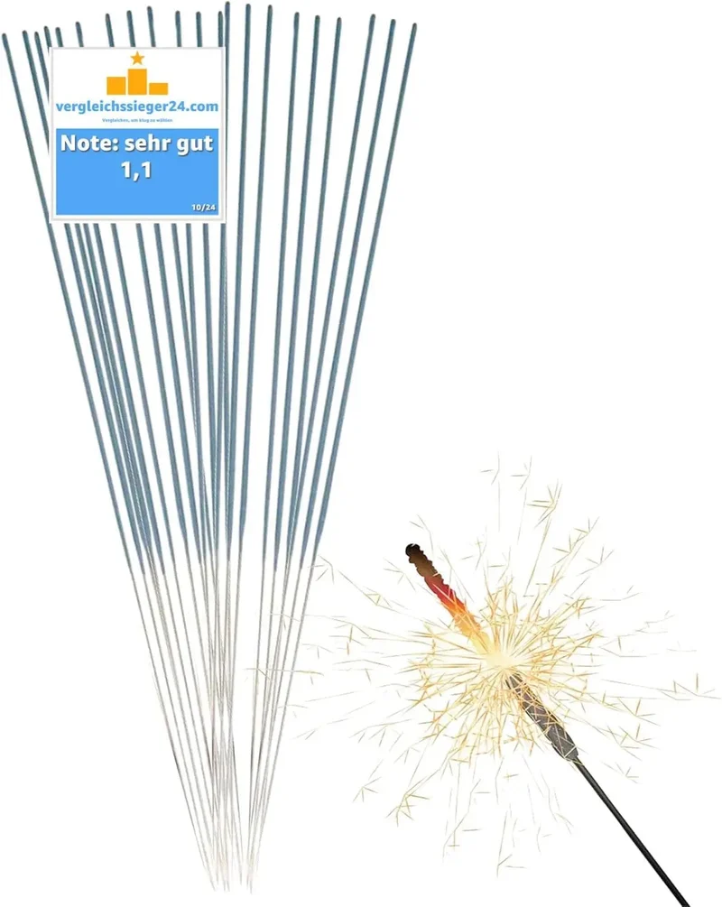 50x Wunderkerzen 28 cm - Sternspritzer Fontäne für Partys & Feuerwerk & Geburtstag & Hochzeit Silvester Kat. F1 für Jugendlichen & Kinder Jugendfeuerw