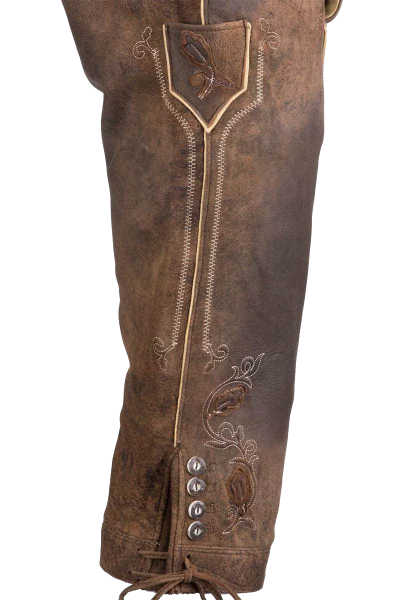 Herren Kniebundlederhose