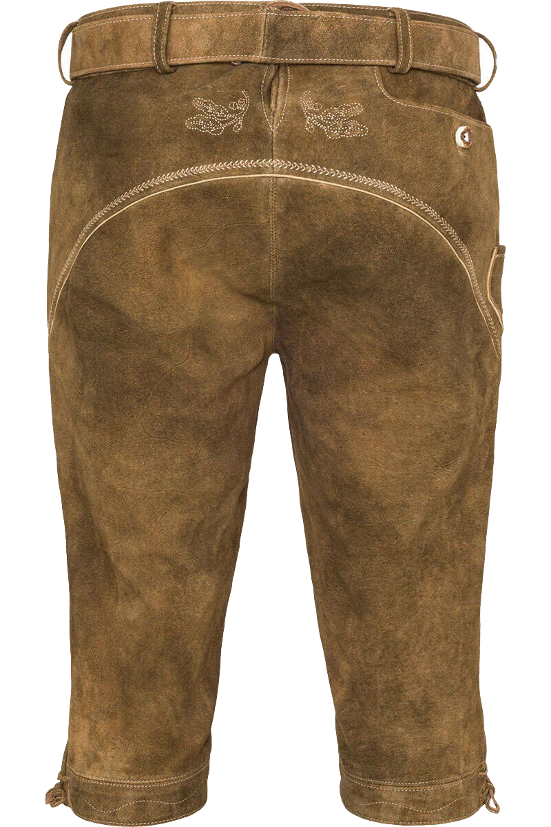 Herren Kniebund-Lederhose mit Gürtel