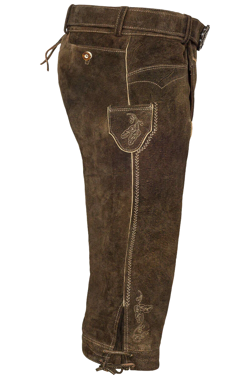 Herren Kniebund-Lederhose mit Gürtel