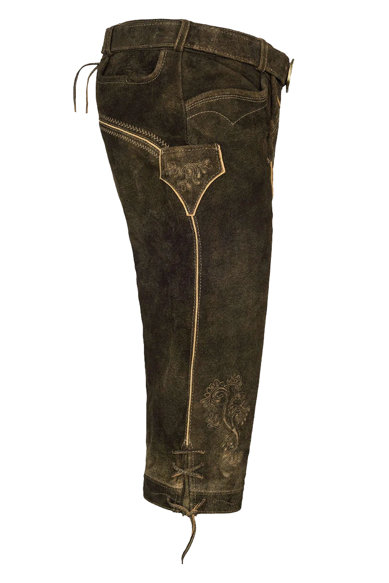 Herren Kniebund Lederhose mit Gürtel