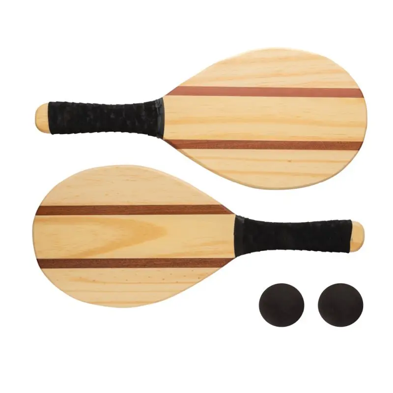 Holz-Frescobol Tennis-Set, Braun, Robust & Stilvoll für Outdoor-Spaß