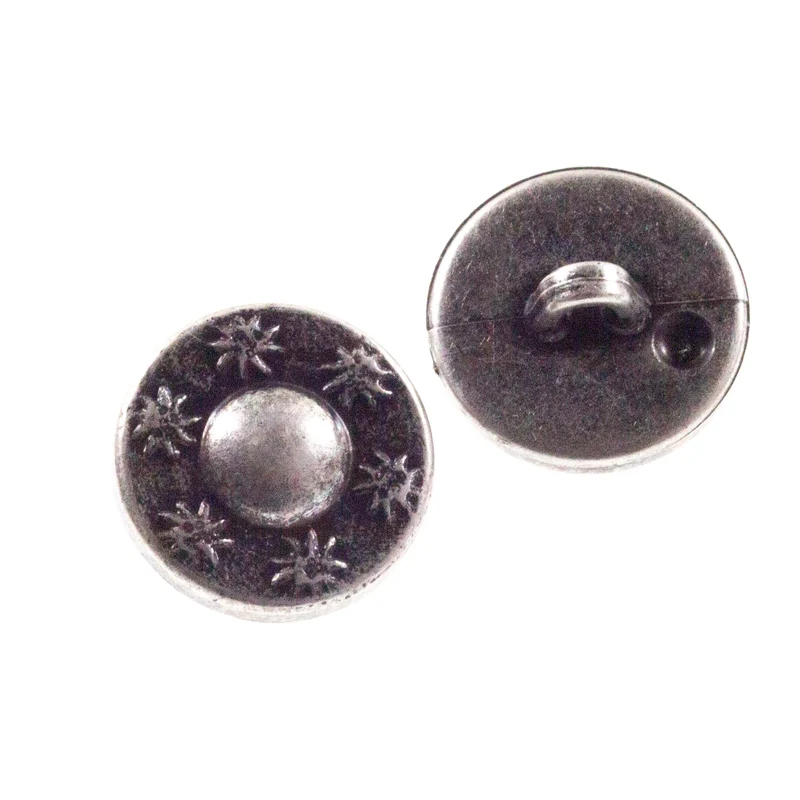 Trachtenknopf Edelweiß Altsilber – TK-22
