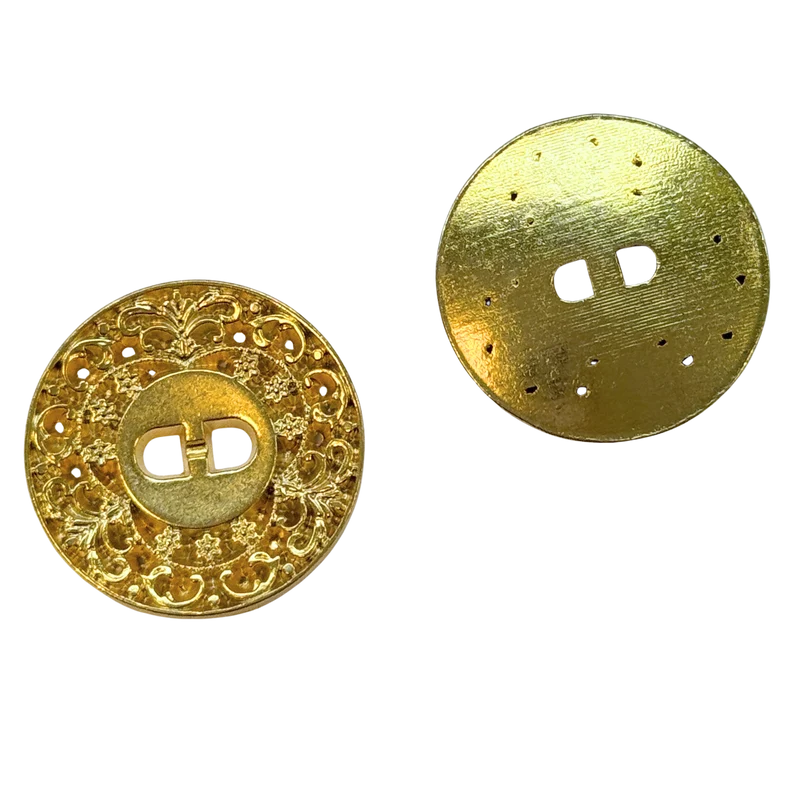Trachtenknopf Ornament Gold – 2-Loch Knopf – TK-10