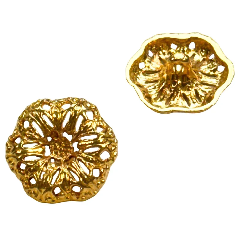 Trachtenknopf Blütenmotiv Gold – Ösenknopf – TK-27