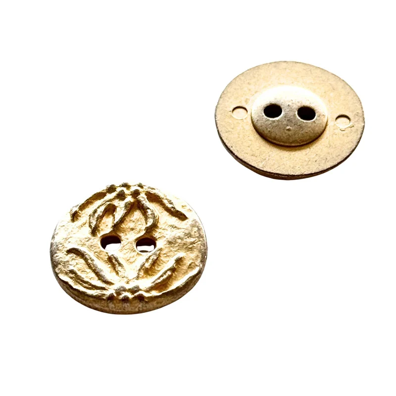 Trachtenknopf Edelweiß Gold – 2-Loch Knopf – TK-36