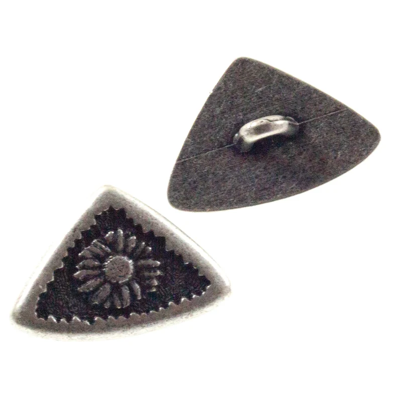 Trachtenknopf Edelweiß Altsilber – 2-Loch Knopf – TK-16