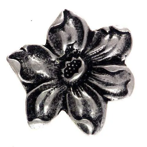 Trachtenknopf Blume Silber – Metallknopf TK-100AS