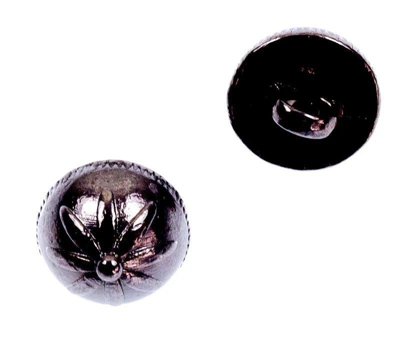 Trachtenknopf Blumenmotiv Stahl – Ösenknopf – TK-43