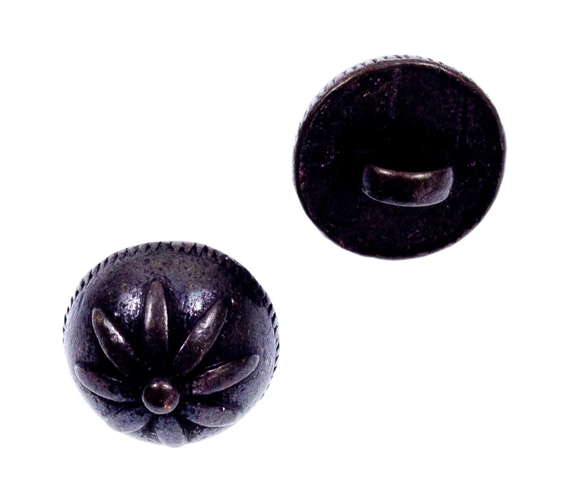 Trachtenknopf Blumenmotiv Schwarz – Metallknopf TK-43
