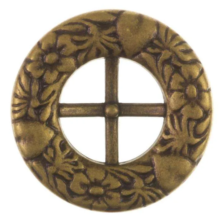 Trachtenknopf Blumenmotiv Messingfarben – Metallknopf TK-183