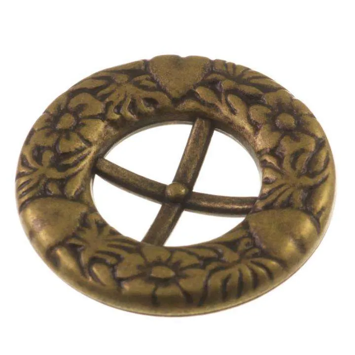 Trachtenknopf Blumenmotiv Messingfarben – Metallknopf TK-183