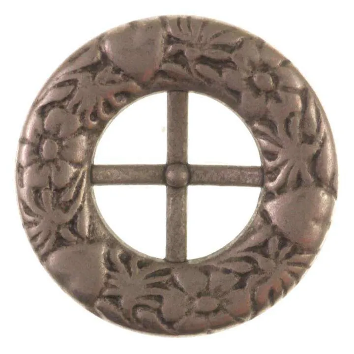 Trachtenknopf Blumenmotiv Altsilber – Metallknopf TK-183