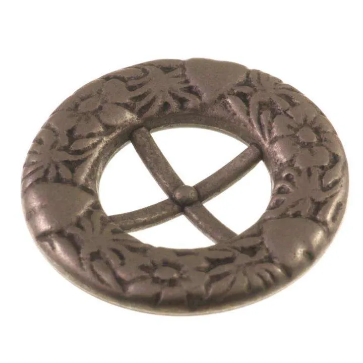 Trachtenknopf Blumenmotiv Altsilber – Metallknopf TK-183