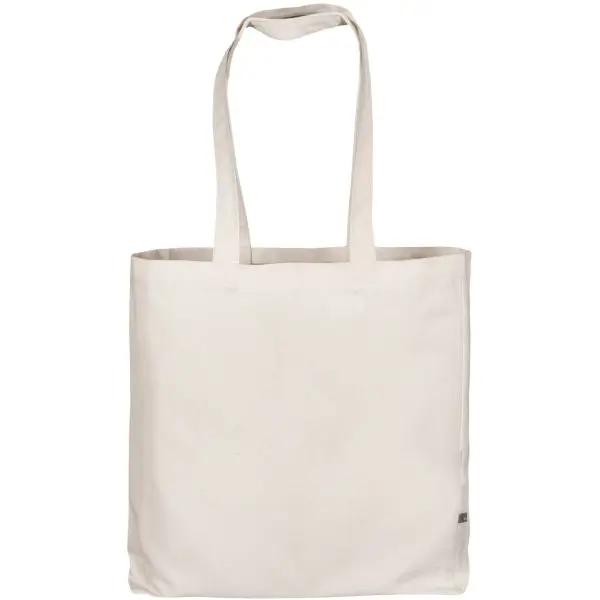Natürliche Canvas-Tasche mit langen Henkeln, Boden- und Seitenfalte – geräumig, robust, umweltfreundlich