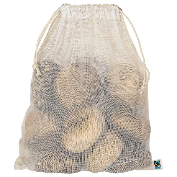Öko-Netzbeutel aus Fairtrade-Baumwolle, 30x40 cm, Naturfarbe