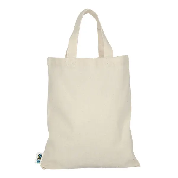 Kleine Einkaufstasche aus Fairtrade-Baumwolle, natur – nachhaltig, kompakt, umweltfreundlich