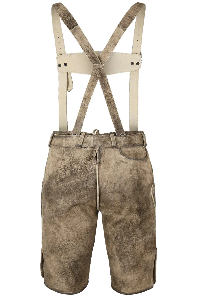 Kurze Herren Lederhose mit Gürtel und Träger