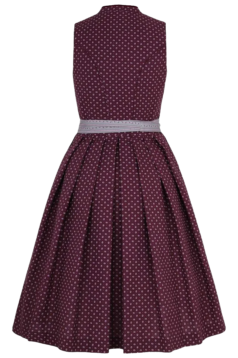 Baumwolldirndl aubergine grau