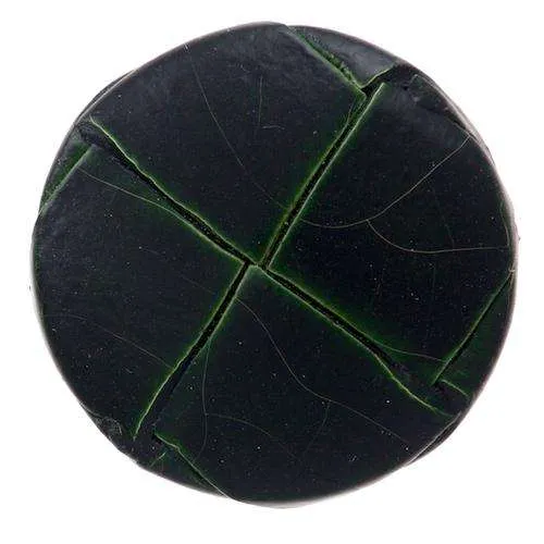 Lederknopf Grün mit Öse – Lederknopf LE-13