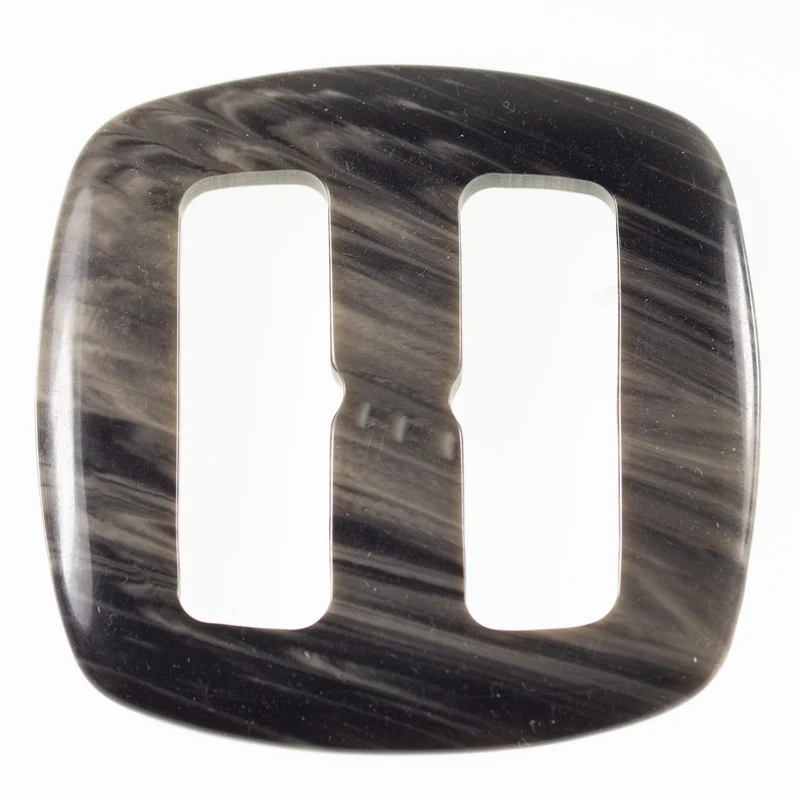 Gürtelschnalle Schwarz-Grau 44 mm – Hornimitat Schnalle S-HI