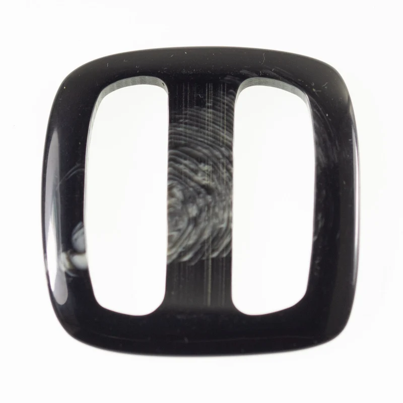Gürtelschnalle Schwarz-Grau 40 mm – Hornimitat S-HI