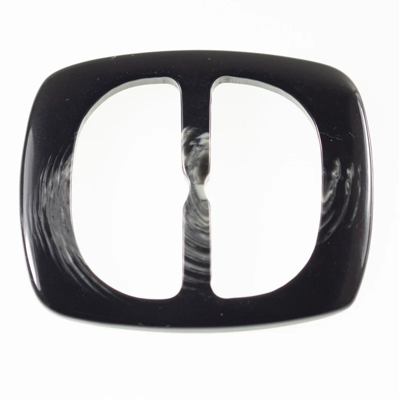 Gürtelschnalle Schwarz-Grau 40 mm – Hornimitatschnalle S-HI-13