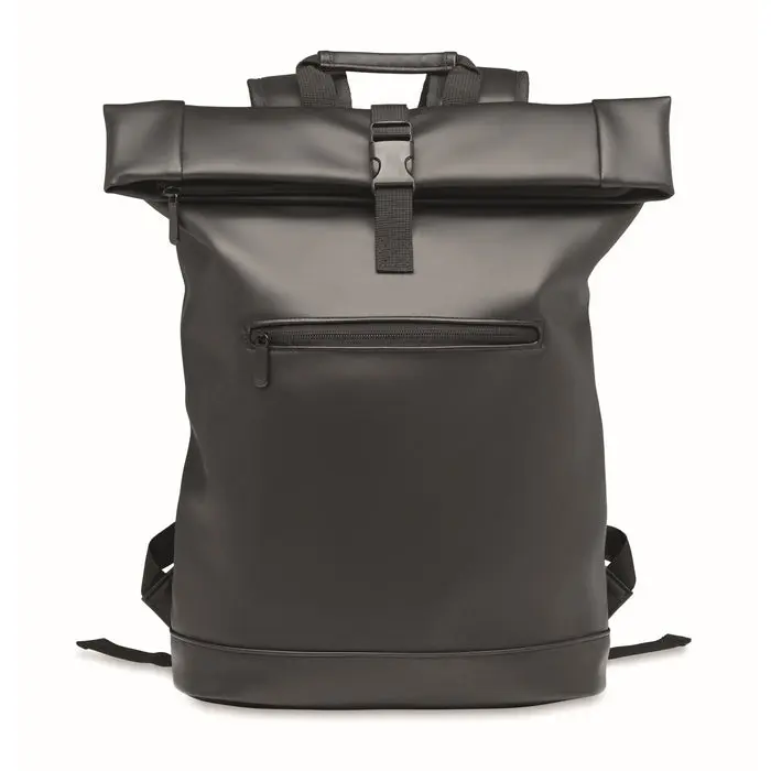 BAI ROLL 15 Rolltop-Rucksack aus PU – Schwarz, Modern & Robust