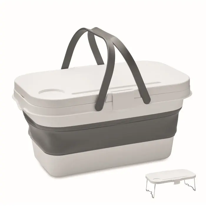 Silikon Picknickkorb CESTA - flexibel, modern, weiß
