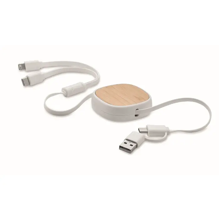 TOGOBAM Einziehbares USB-Ladekabel - Reinweiß