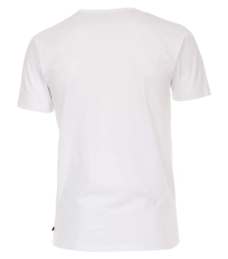 Casa Moda V-Kragen T-Shirt weiß