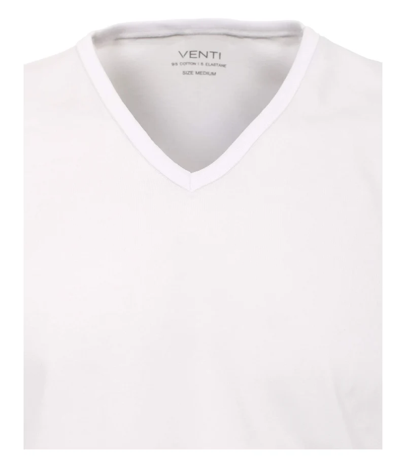 Casa Moda V-Kragen T-Shirt weiß