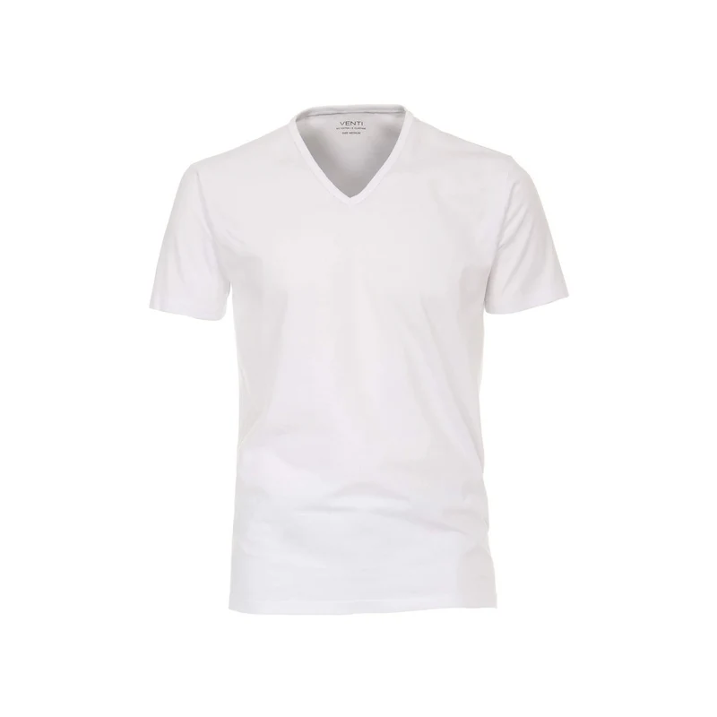 Casa Moda V-Kragen T-Shirt weiß