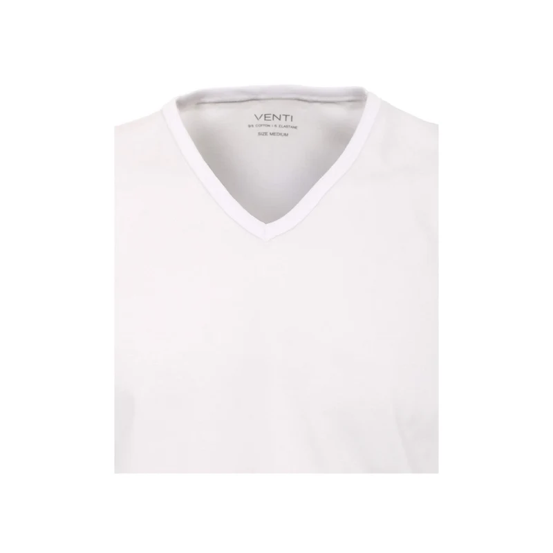Casa Moda V-Kragen T-Shirt weiß