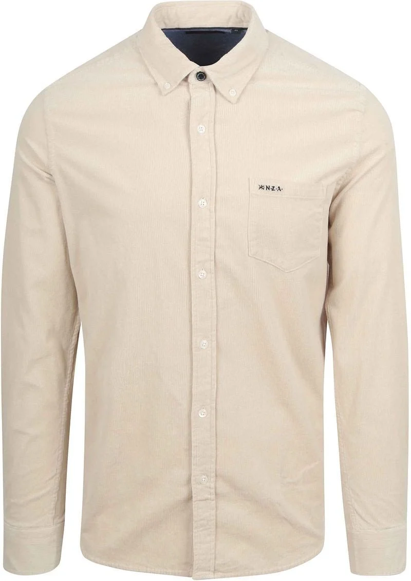 NZA New Zealand Auckland Langarm FreizeitHemd Beige