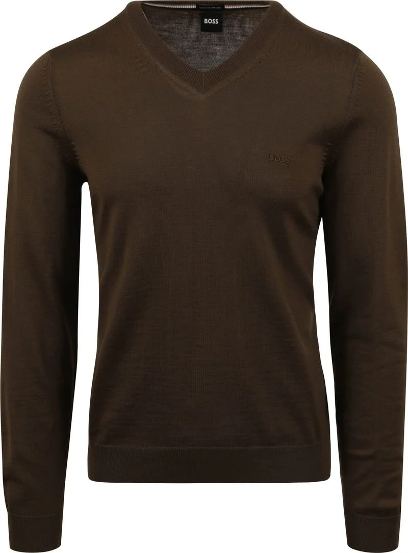 Hugo Boss V-Kragen Langarmshirt apfelgrün