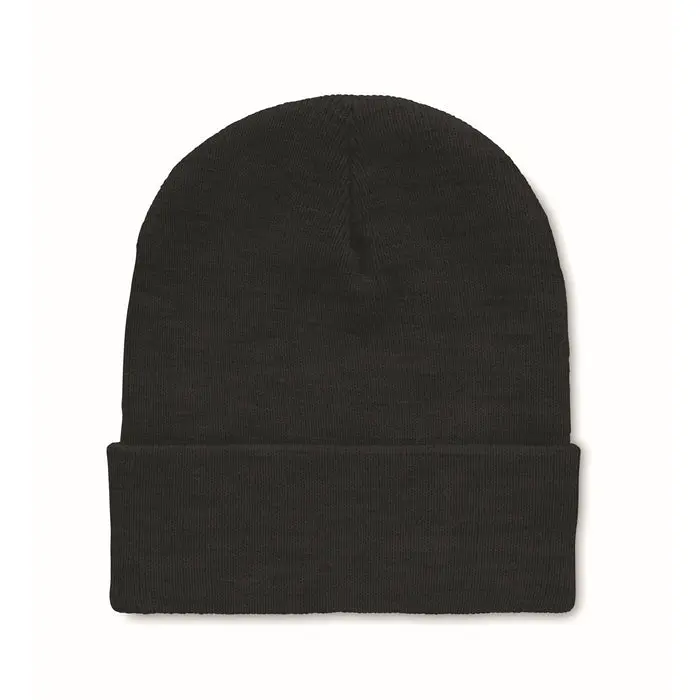 RPET POLO RPET Beanie mit Umschlag in Schwarz – Umweltfreundlich & Stilvoll