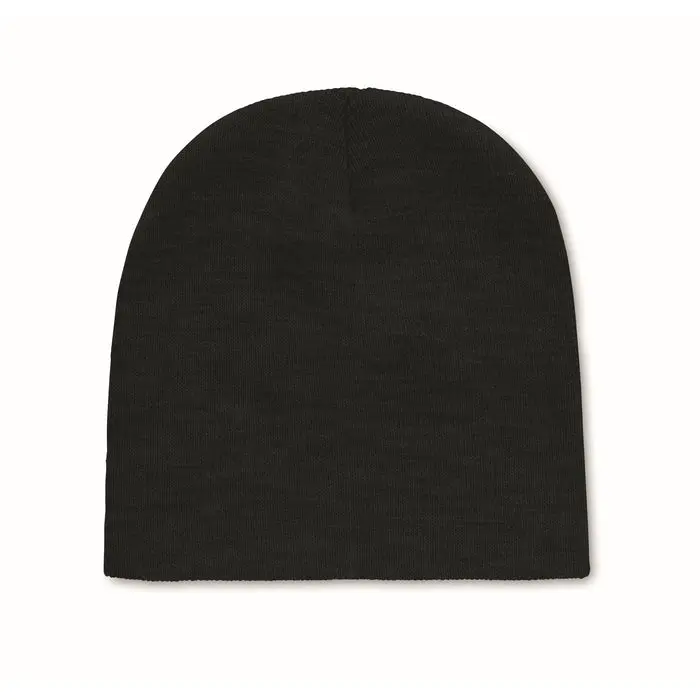 MARCO RPET Beanie aus recyceltem Polyester – Nachhaltige Mütze in Schwarz