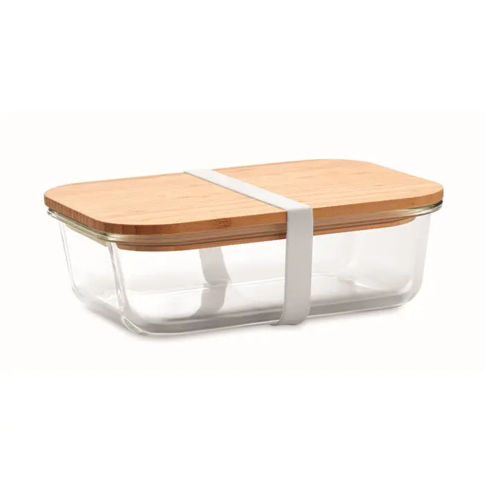 TUNDRA LUNCHBOX Glas, Transparent mit Bambusdeckel, Umweltfreundlich