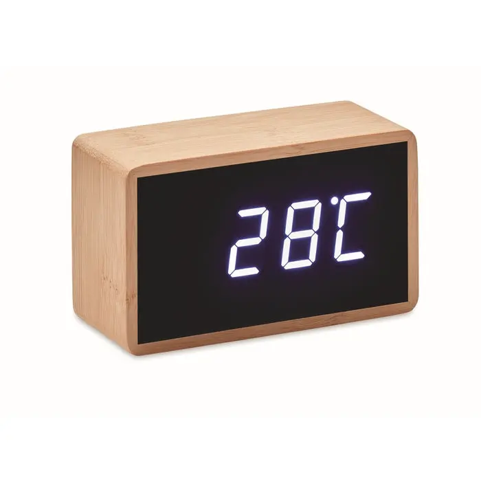 MIRI CLOCK LED-Tischuhr aus Bambus - Holzoptik, Modernes Design