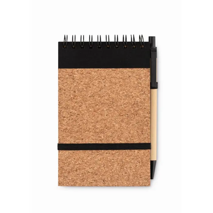 DIN A6 Schwarzes Kork-Notizbuch SONORACORK - Elegant & Öko