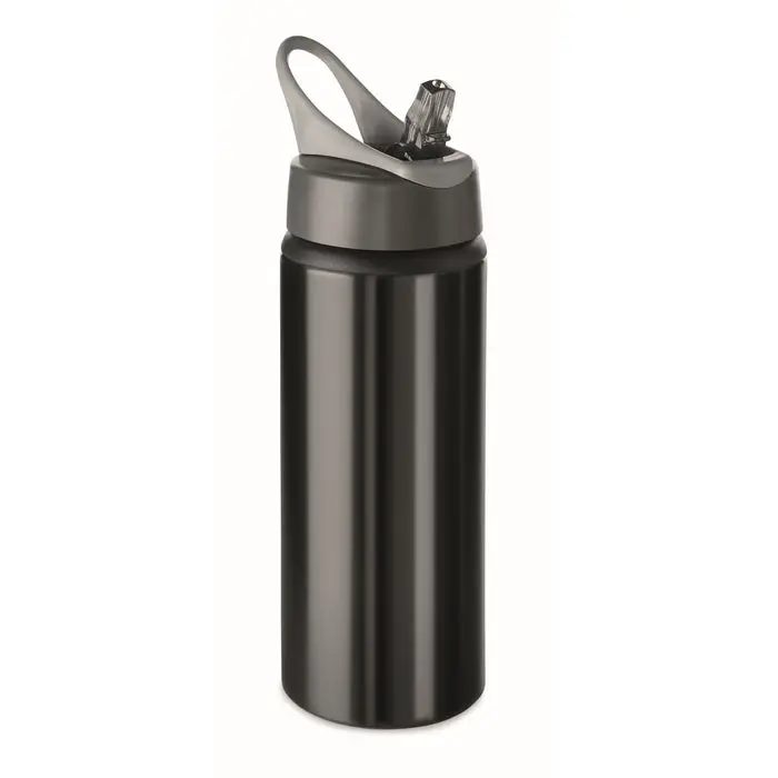 ATLANTA Aluminium Trinkflasche 600ml in Schwarz - Elegant und Leicht für Unterwegs