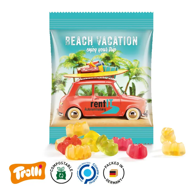 Fruchtgummi Minitüte 7g - Kompostierbare Folie für nachhaltigen Genuss